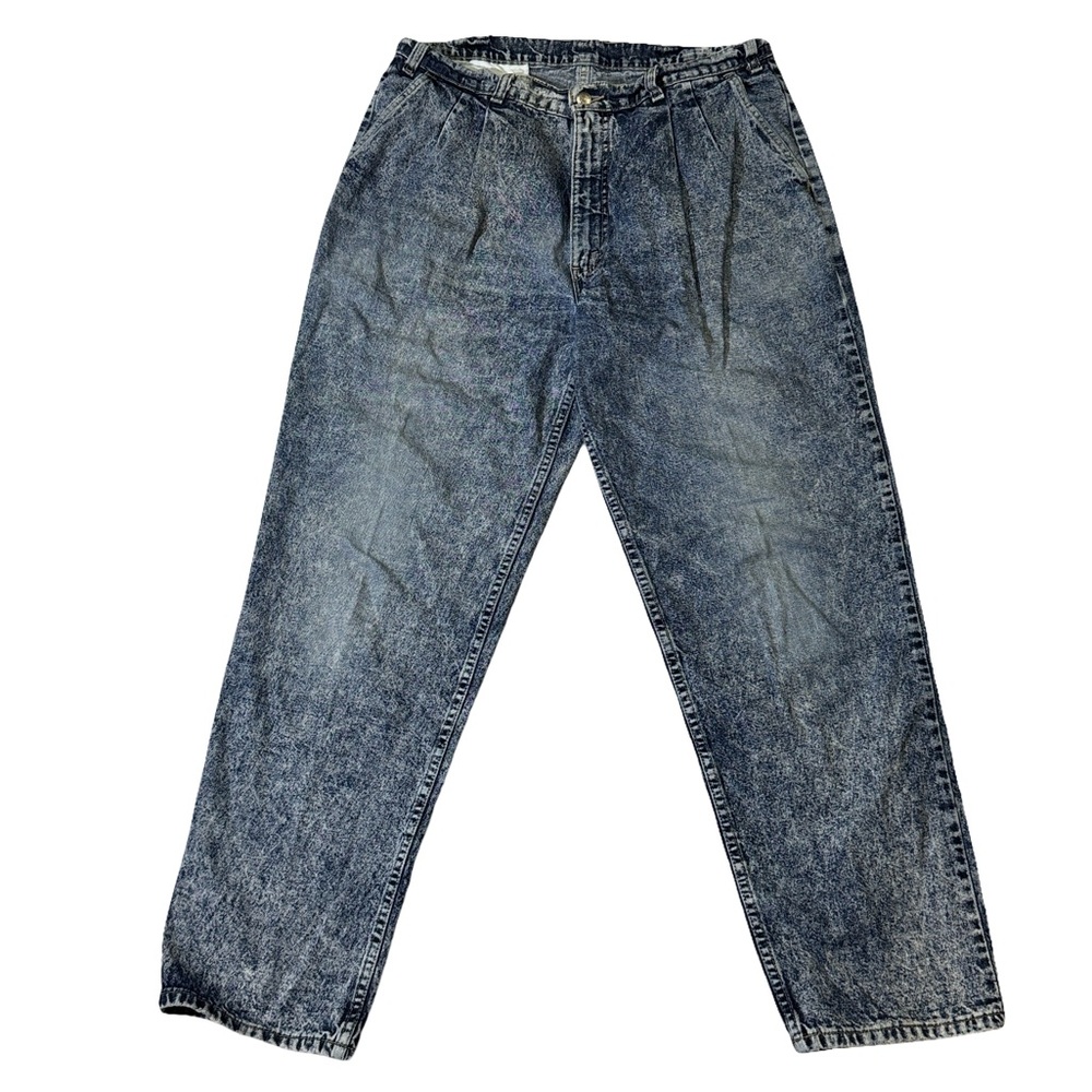VINTAGE Levi’s mens 36x30 baggy acid wash pleated 80s denim blue jeans EUC